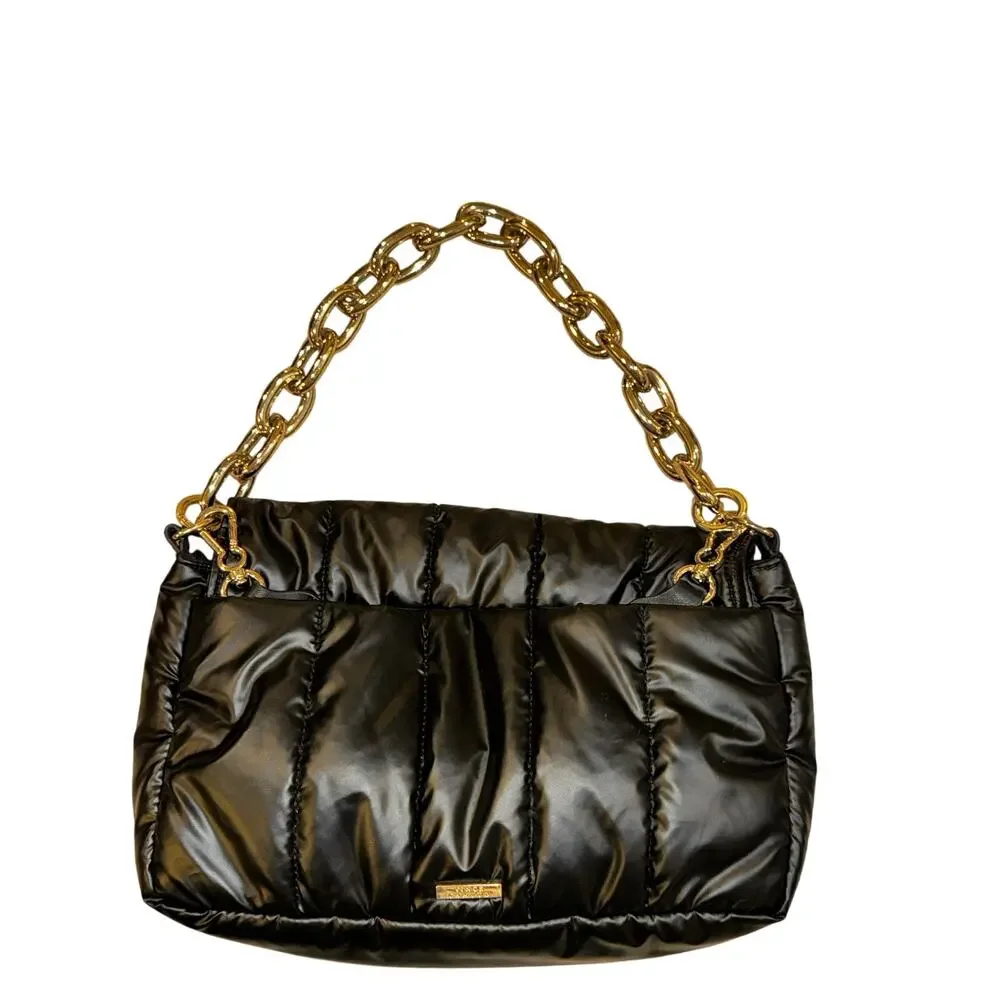 Vince Camuto Black Quilted‎ Puffer Crossbody Messenger Bag